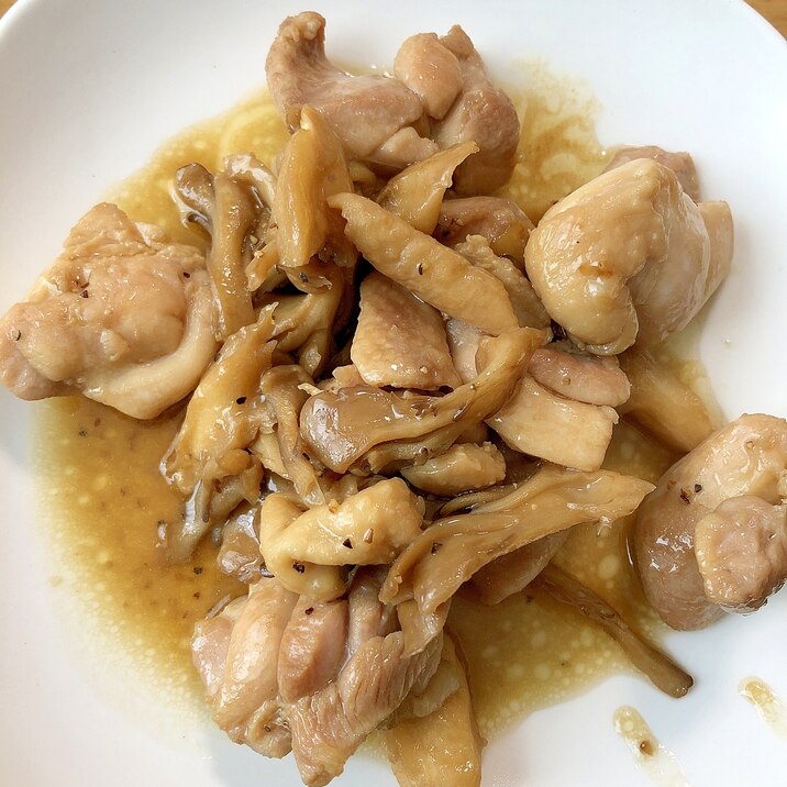 舞茸と鶏肉のバタポン炒め